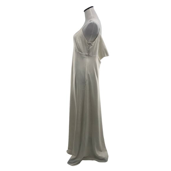 ModCloth Embrace Elegance Satin Ivory Cowl Back Maxi Dress - Picture 6 of 11
